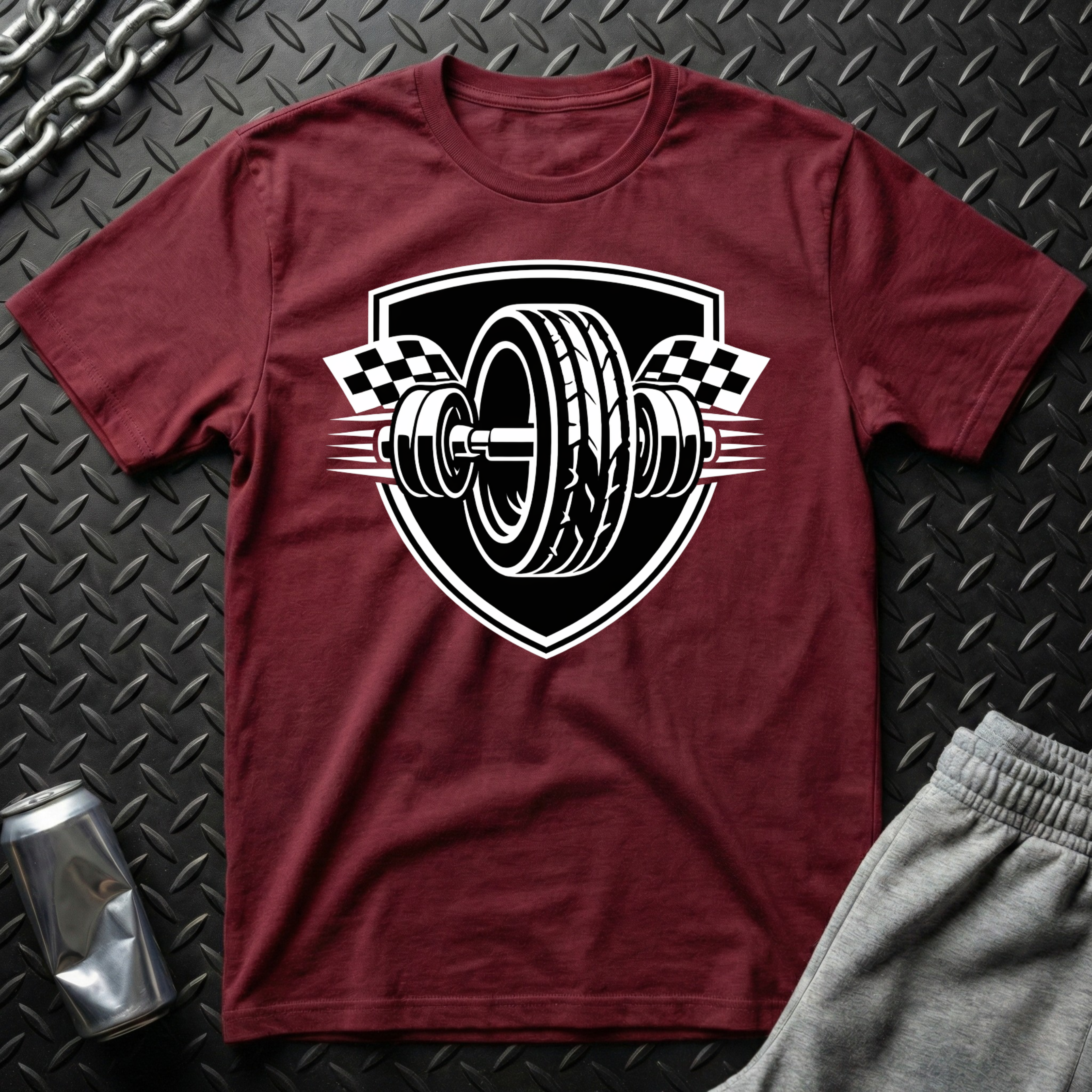 Checkered Barbell T-Shirt