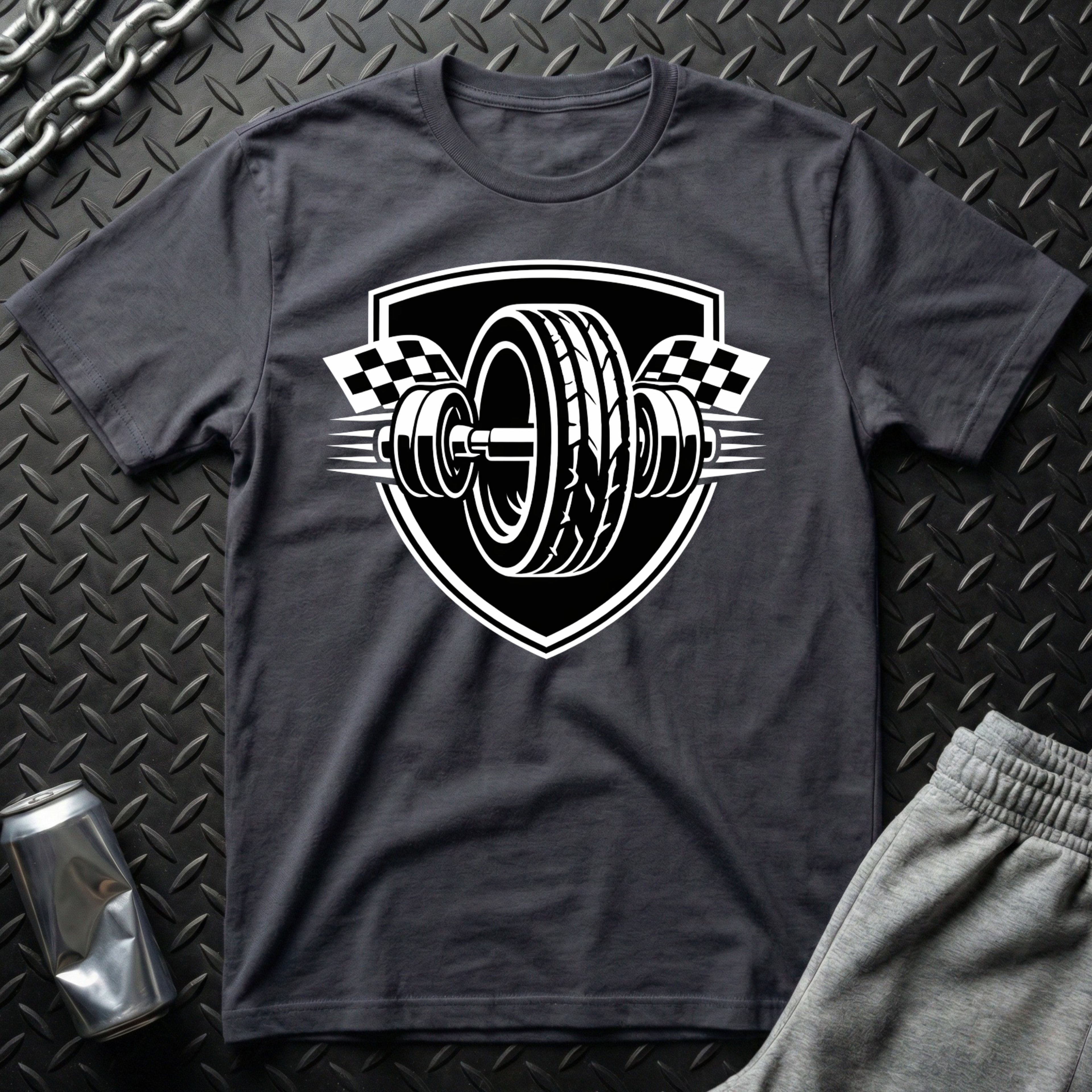 Checkered Barbell T-Shirt
