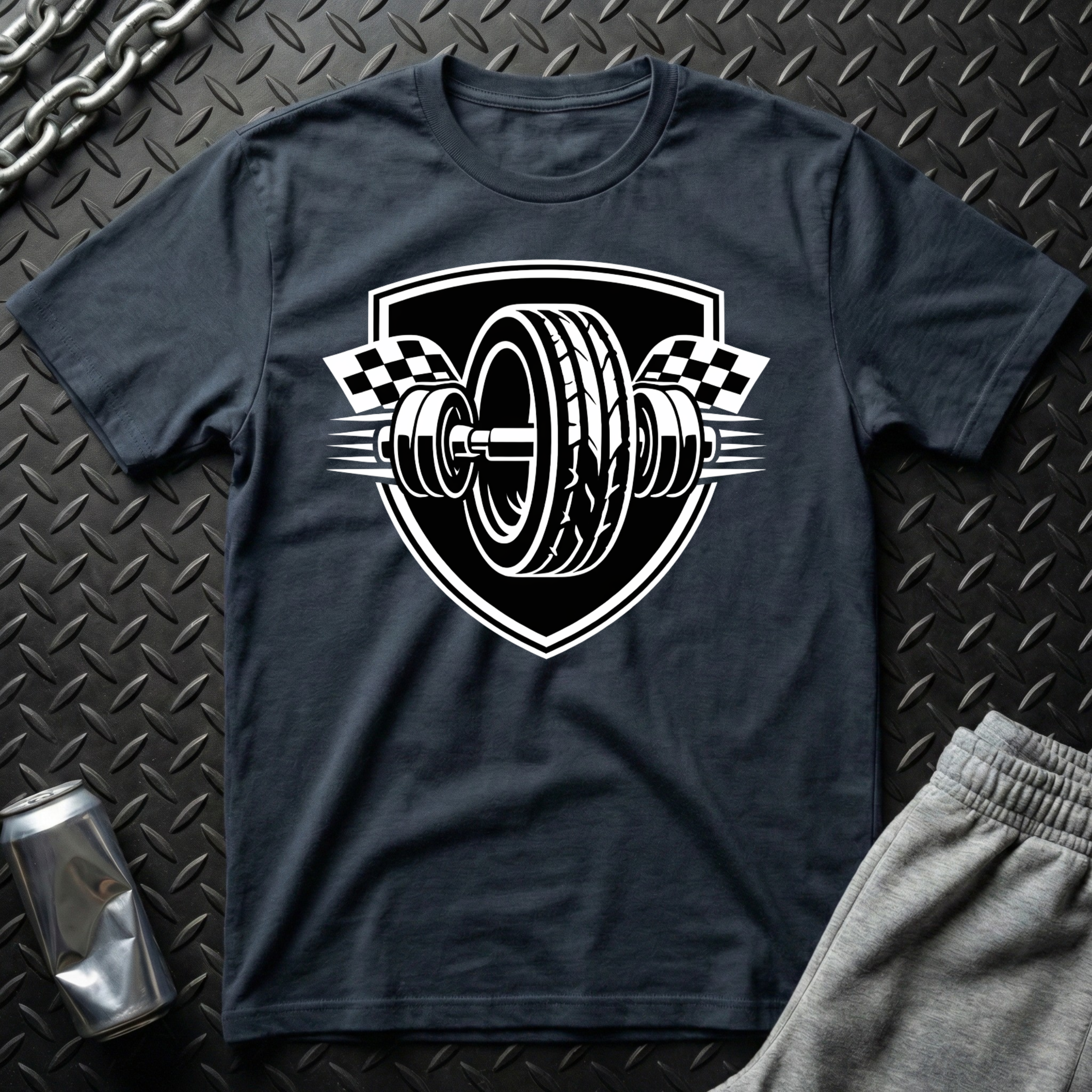 Checkered Barbell T-Shirt