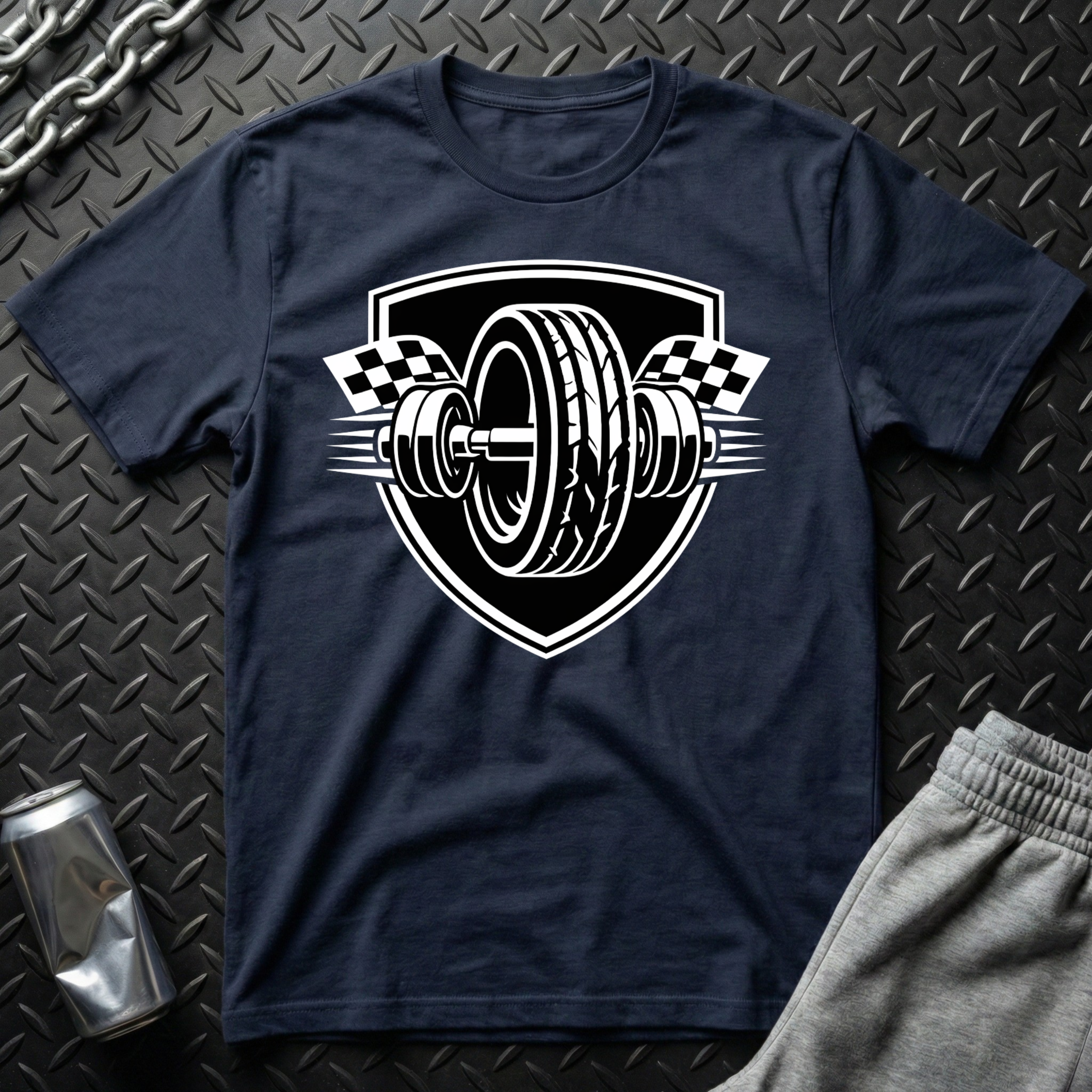 Checkered Barbell T-Shirt