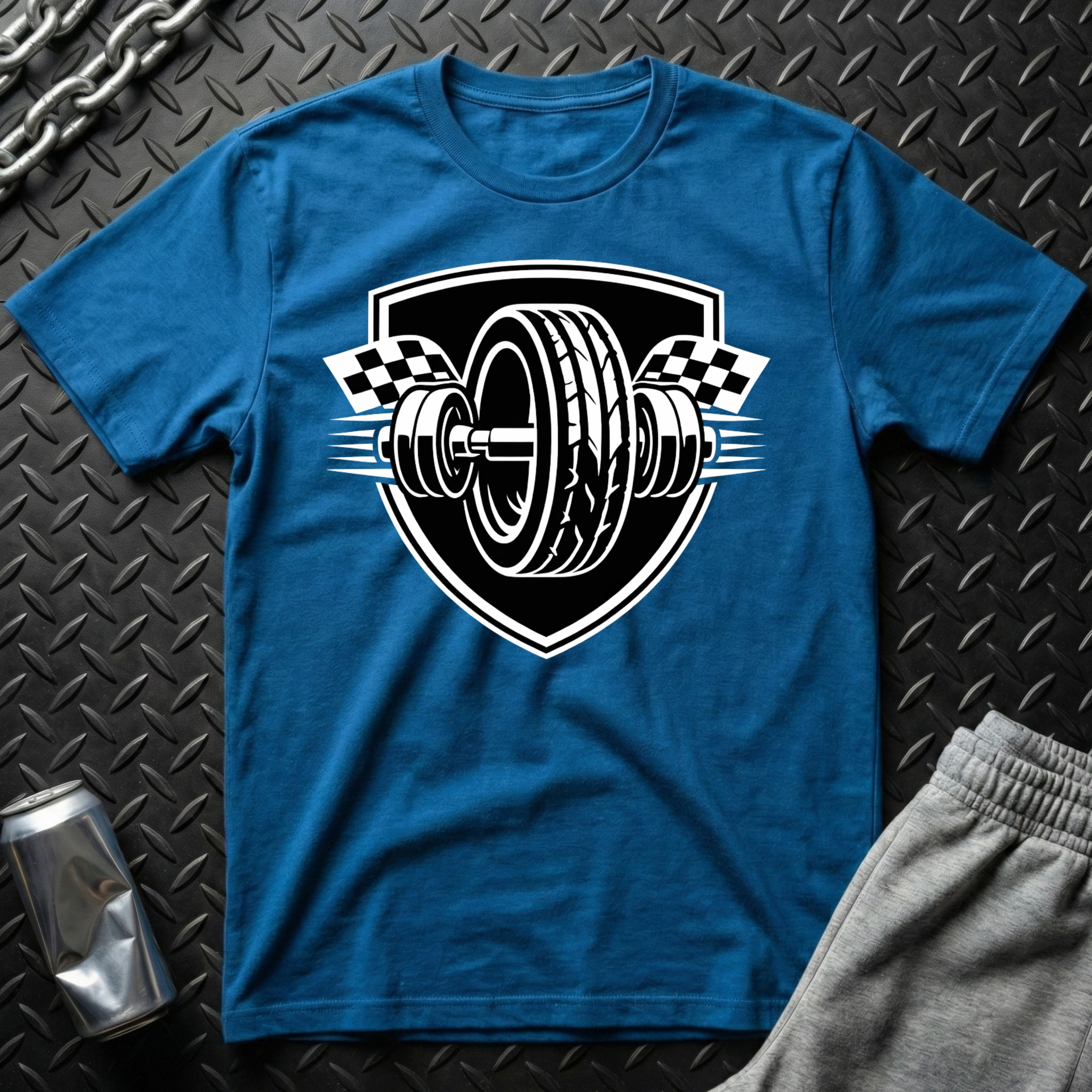 Checkered Barbell T-Shirt